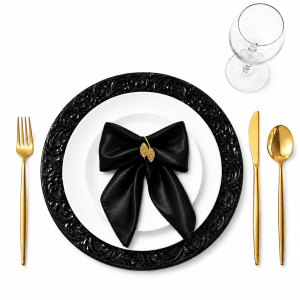 Black Baroque Dinnerware Set