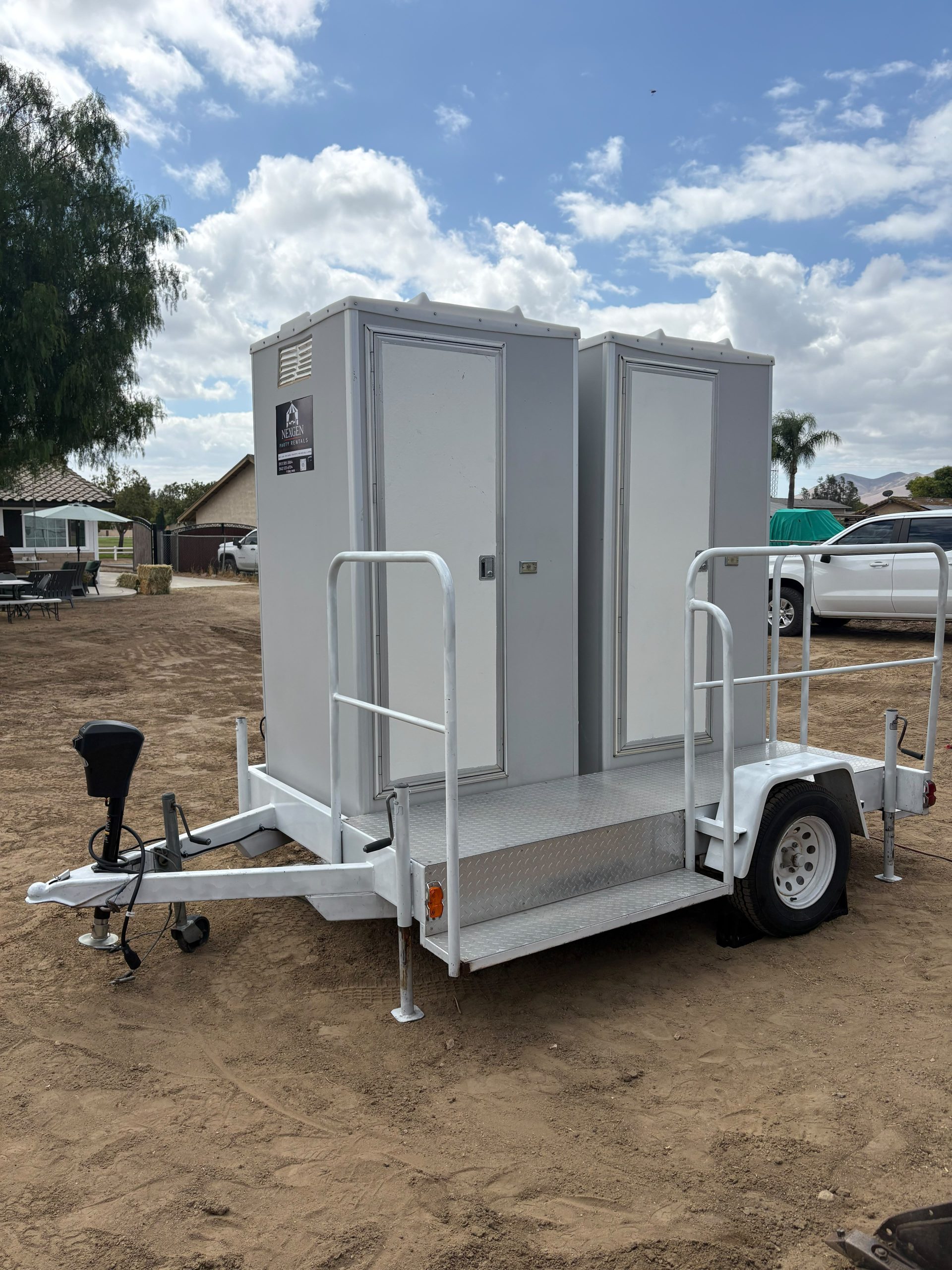 Portable restroom rental from Nexgen Party Rentals in Perris, California