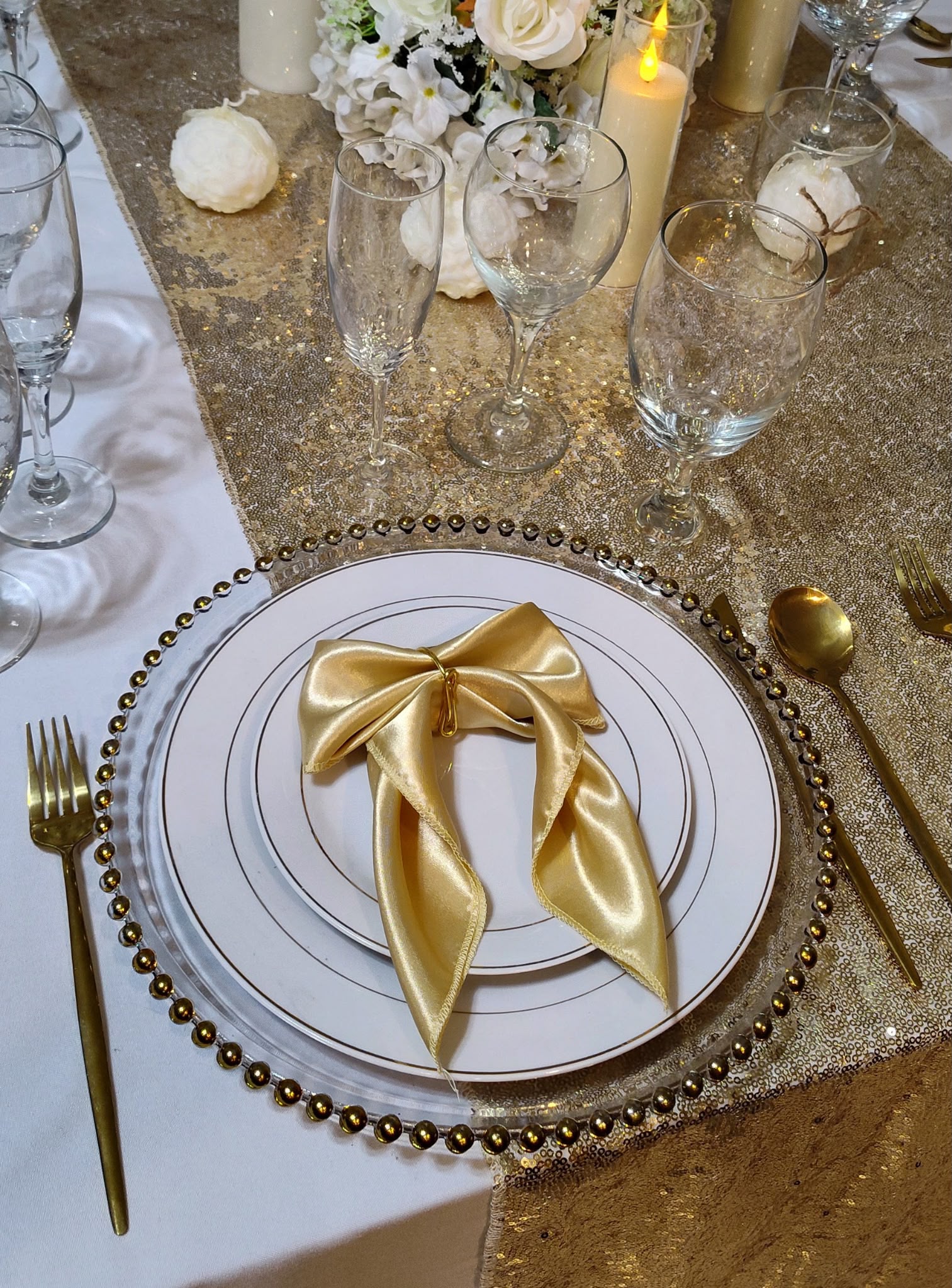 Dinnerware set rental from Nexgen Party Rentals in Perris, California