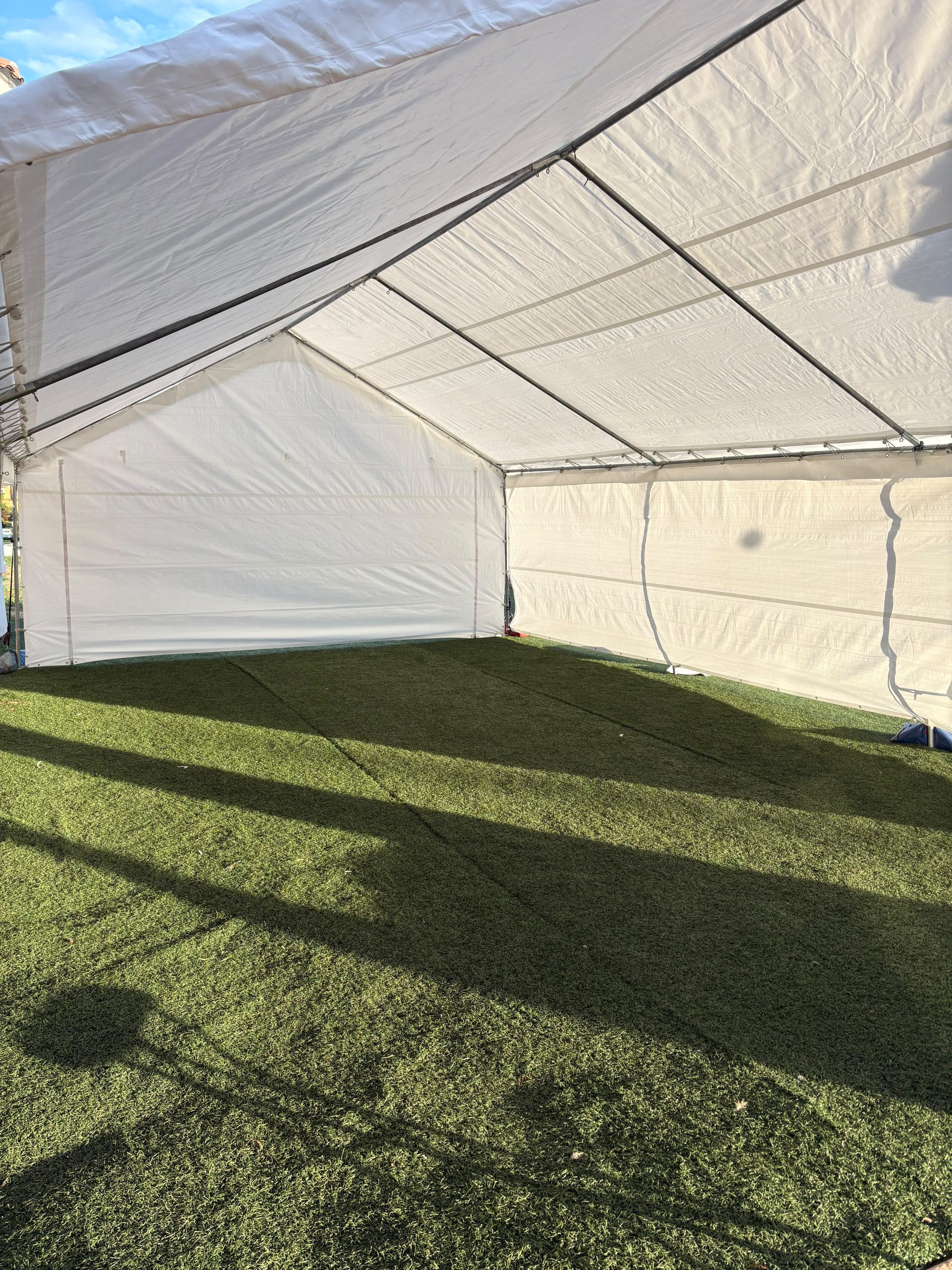 Tent rental setup from Nexgen Party Rentals in Perris, California