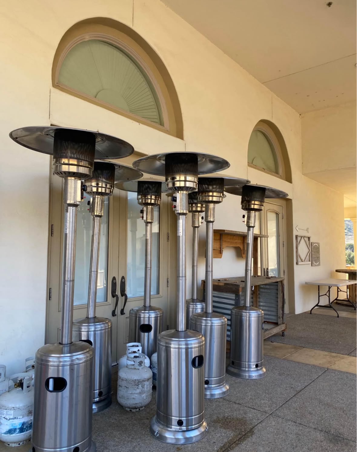 Outdoor patio heater rental from Nexgen Party Rentals in Perris, California